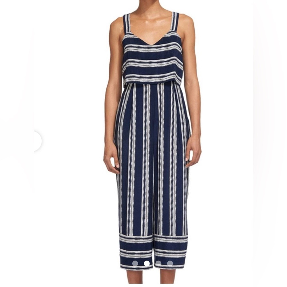 Whistles Blue and White Nautical Striped Jumpsuit